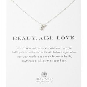 Dogeared Sterling Silver “Ready Aim Love” Necklace